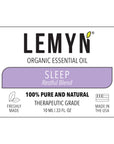 Sleep Organic Essential Oil Blend Undiluted 100% Pure for Diffuser